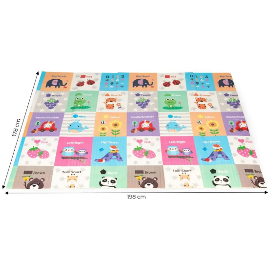 Slika Edukativna pjenasta podloga, dvostrana, Šarene životinje