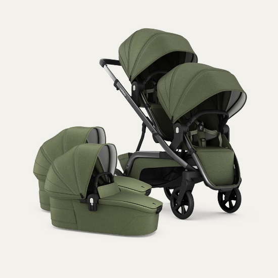 Slika NUVO Twin dječja kolica 2u1 Gun Metal, Ivy B REDSBABY 