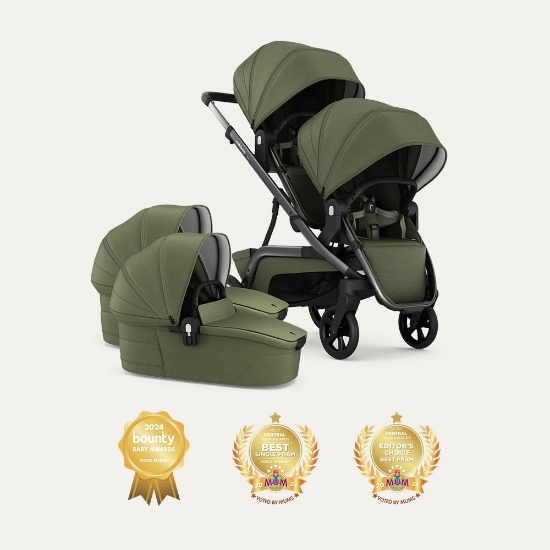 Slika NUVO Twin dječja kolica 2u1 Gun Metal, Ivy B REDSBABY 