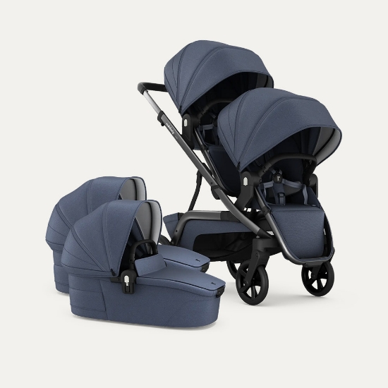 Slika NUVO Twin dječja kolica 2u1 Gun Metal, Plava Slate B REDSBABY