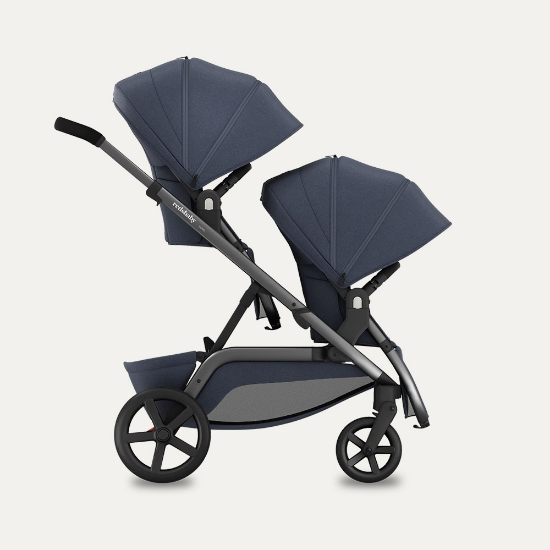 Slika NUVO Twin dječja kolica 2u1 Gun Metal, Plava Slate B REDSBABY