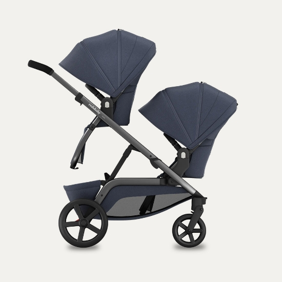 Slika NUVO Twin dječja kolica 2u1 Gun Metal, Plava Slate B REDSBABY