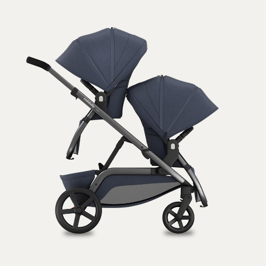 Slika NUVO Twin dječja kolica 2u1 Gun Metal, Plava Slate B REDSBABY