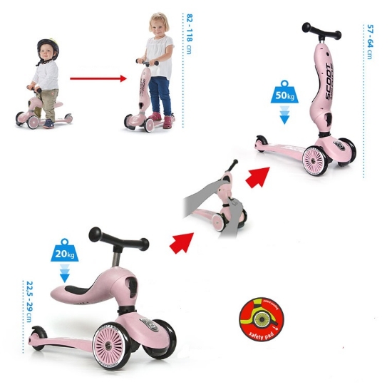 Slika Scoot & Ride Highwaykick 1 dječja guralica i romobil, Peach  