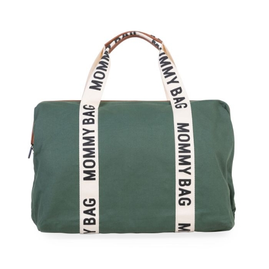 Slika Torba Mommy Bag Signature Canvas Green - Childhome