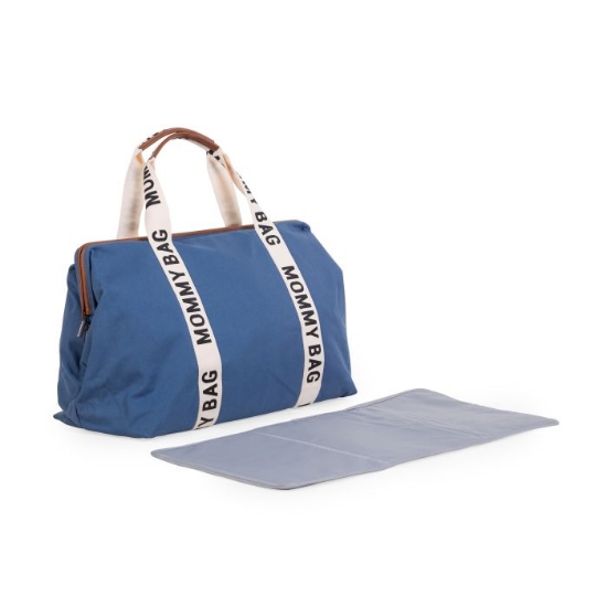 Slika Torba Mommy Bag Signature Canvas Indigo - Childhome