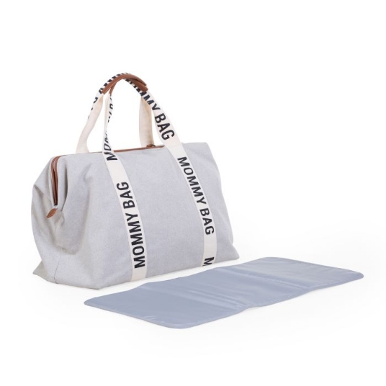 Slika Torba Mommy Bag Signature Canvas Off White - Childhome