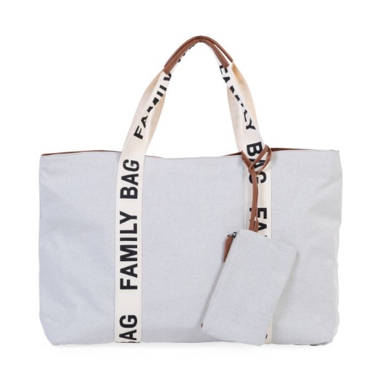 Slika Torba Family Bag Signature Canvas Off White - Childhome