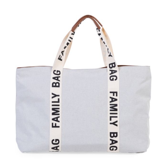 Slika Torba Family Bag Signature Canvas Off White - Childhome