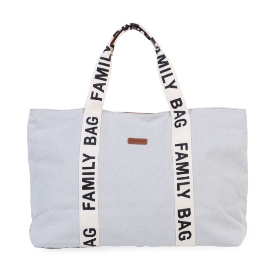 Slika Torba Family Bag Signature Canvas Off White - Childhome