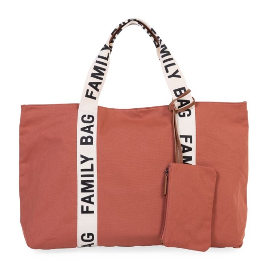 Slika Torba Family Bag Signature Canvas Terracotta - Childhome