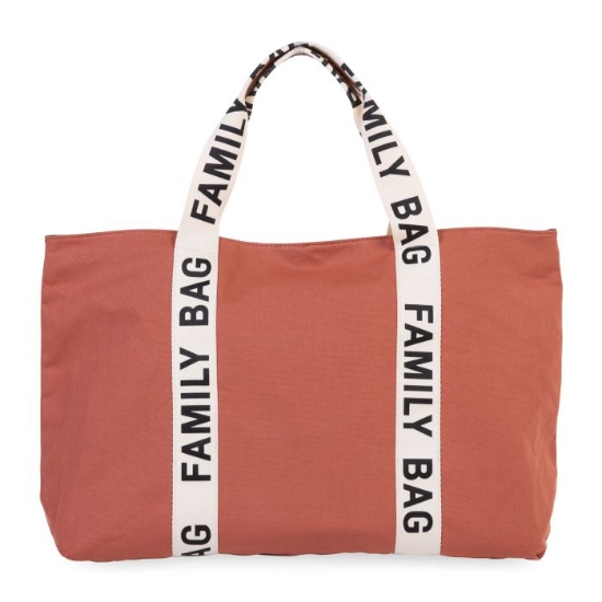 Slika Torba Family Bag Signature Canvas Terracotta - Childhome