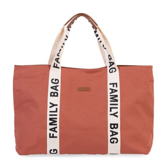 Slika Torba Family Bag Signature Canvas Terracotta - Childhome