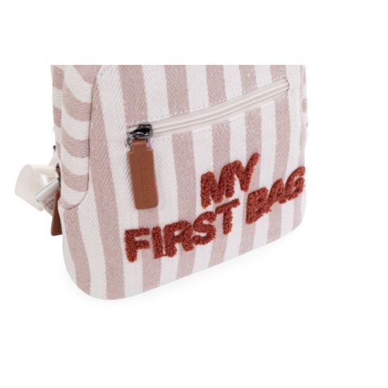 Slika Dječji ruksak 'MY FIRST BAG' Stripes Nude/Terracotta - Childhome