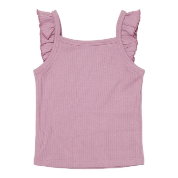 Slika Majica s volanima 74 Vintage Little Flowers Mauve - Little Dutch