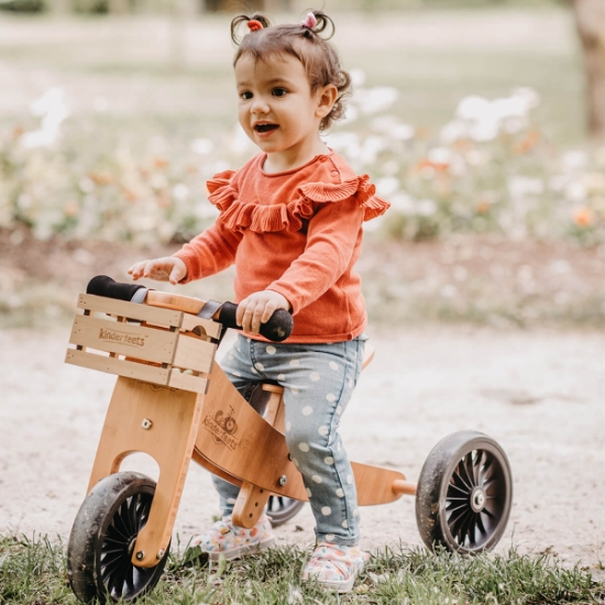 Slika Drvena dječja guralica tiny tot plus 2u1 bamboo Kinderfeets® 
