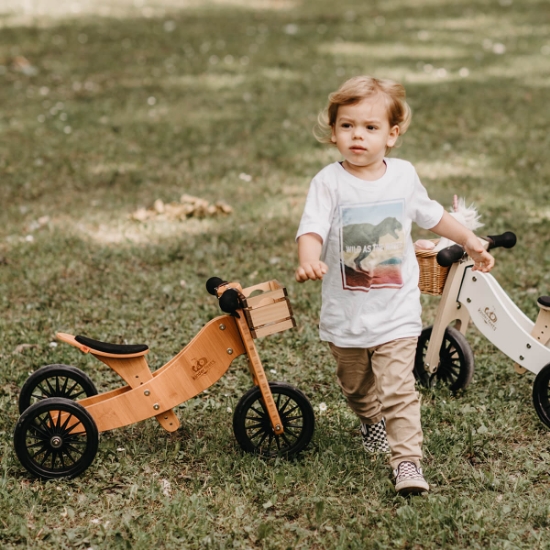 Slika Drvena dječja guralica tiny tot plus 2u1 bamboo Kinderfeets® 