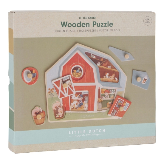 Slika Drvene Puzzle Little Farm - Little Dutch