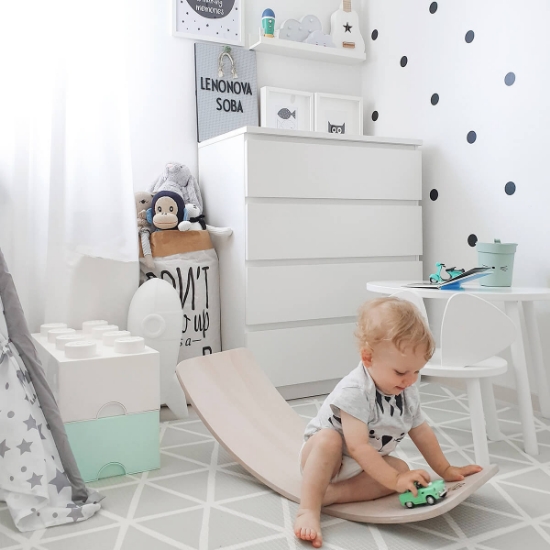 Slika Drvena daska za ravnotežu kinderboard white wash kinderfeets® 