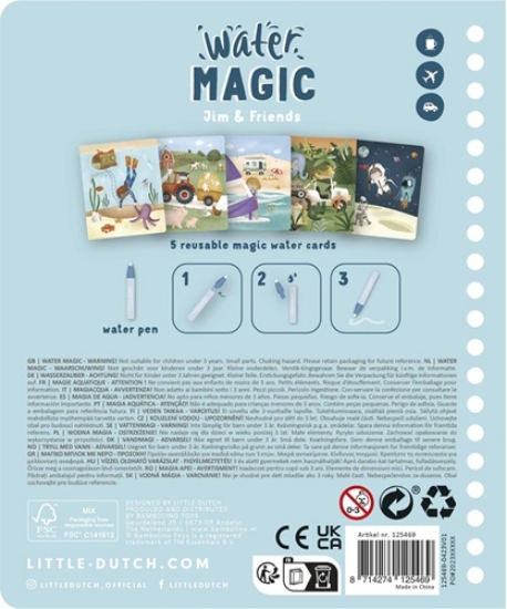 Slika Jim & Friends Water Magic book - Little Dutch