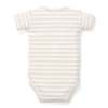 Slika Bodi kratak rukav Stripe Sand/White 68 - Little Dutch