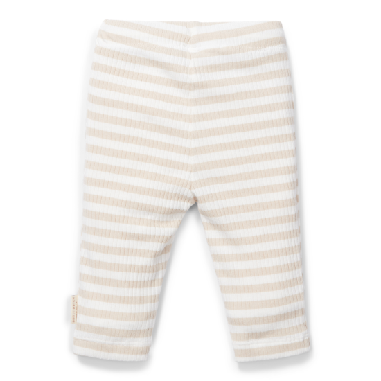 Slika Dječje hlače od organskog pamuka Stripe Sand/White 68 - Little Dutch