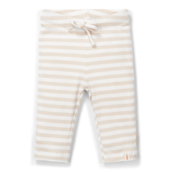 Slika Dječje hlače od organskog pamuka Stripe Sand/White 68 - Little Dutch