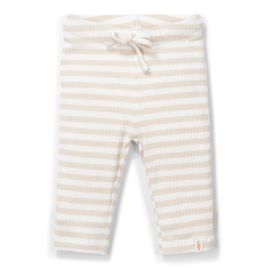 Slika Dječje hlače od organskog pamuka Stripe Sand/White 68 - Little Dutch