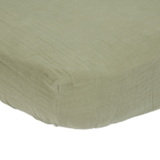 Slika Navlaka za krevetić muslin Olive 60x120 - Little Dutch