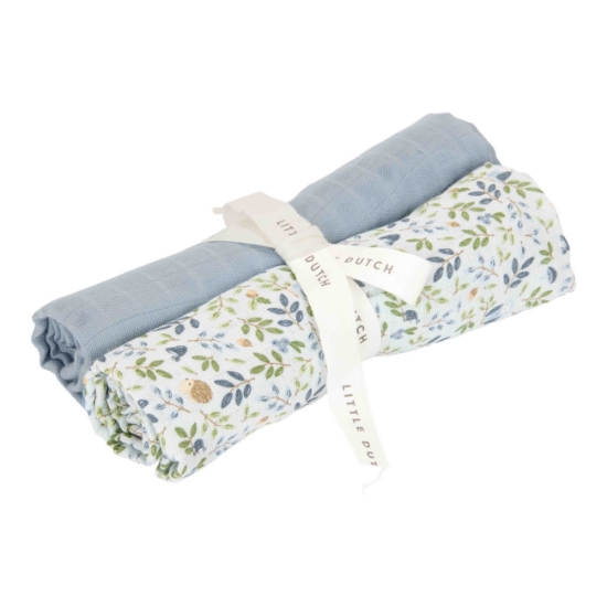 Slika Komplet 2 pamučne pelene Forest Adventure & Denim Blue - Little Dutch