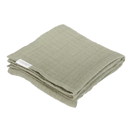 Slika Komplet 2 muslin pelene Little Farm/Olive - Little Dutch