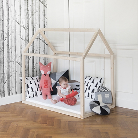 Slika Childhome okvir za krevet kuću 140 x 70 cm  