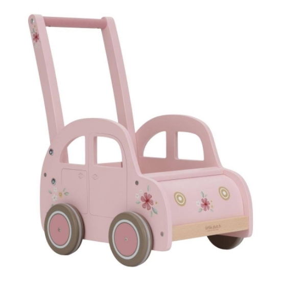 Slika Drveni Baby Walker Pink FSC - Little Dutch