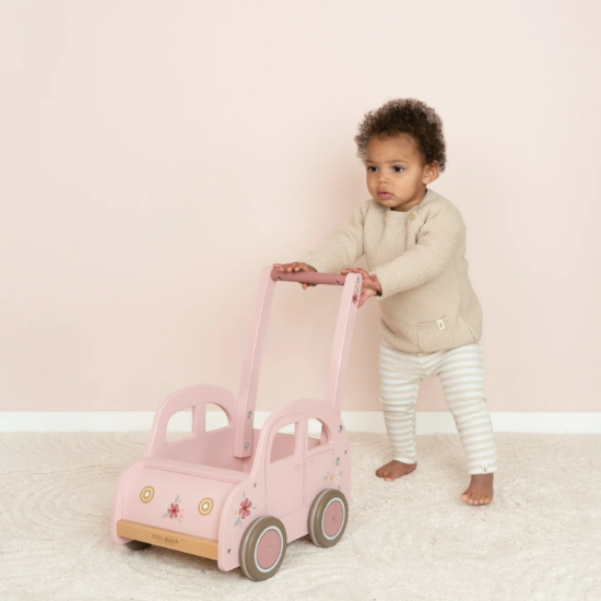 Slika Drveni Baby Walker Pink FSC - Little Dutch