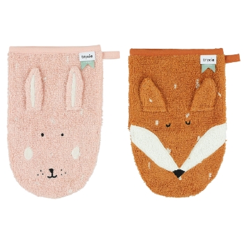Slika Set od dvije krpe za pranje bebe Mrs. Rabbit & Mr. Fox - Trixie 