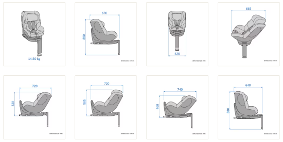 Slika Autosjedalica Mica 360 S i-Size, Grupa 0+, 1 (0-18 kg) (61-105 cm) - Tonal Graphite Maxi-Cosi 