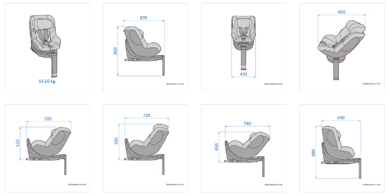 Slika Maxi-Cosi autosjedalica Mica 360 S i-Size, Grupa 0+, 1 (0-18 kg) (61-105 cm) - Tonal Graphite