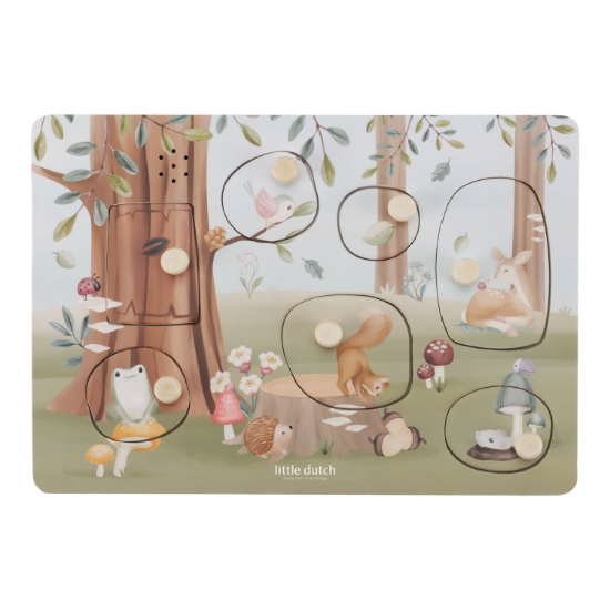 Slika Drvene puzzle sa zvukom Forest Friends - Little Dutch