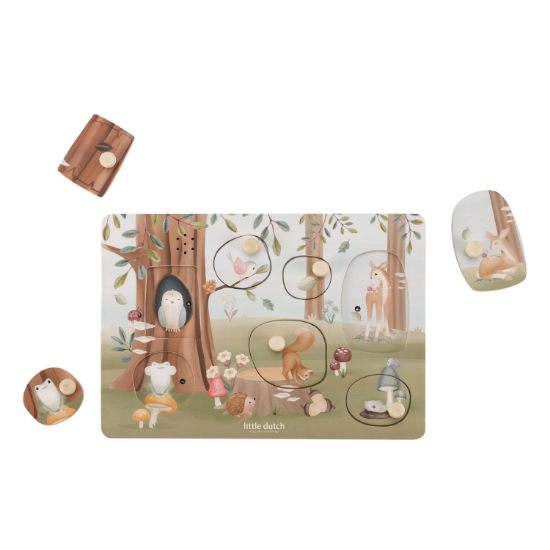 Slika Drvene puzzle sa zvukom Forest Friends - Little Dutch