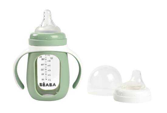 Slika Bočica od stakla za učenje pitja 210ml sage green - Beaba