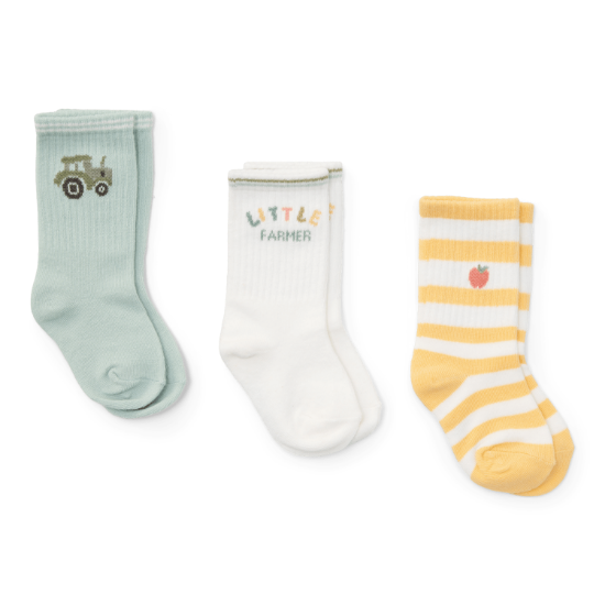 Slika Dječje čarape Farm Green/Honey Stripes/Little Farmer 17-19 - Little Dutch