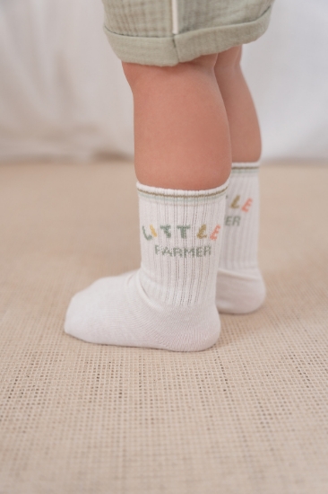Slika Dječje čarape Farm Green/Honey Stripes/Little Farmer 17-19 - Little Dutch