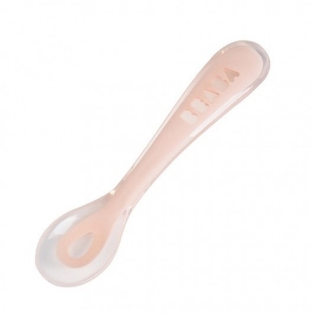 Slika 2nd age silikonska žlica  - roza - Beaba