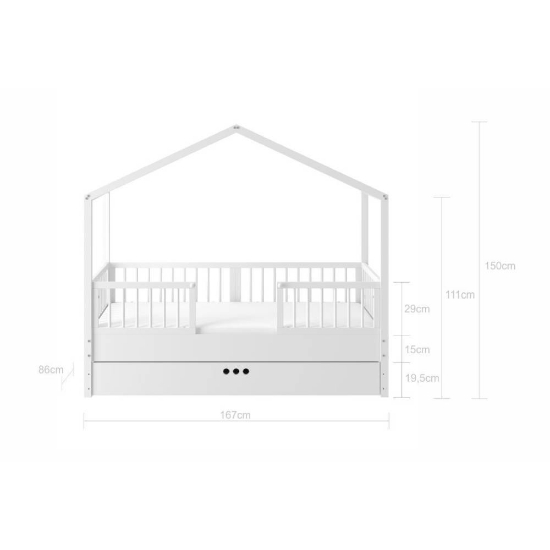 Slika Bellamy Dream Nest krevet kućica 160x80 cm, snow