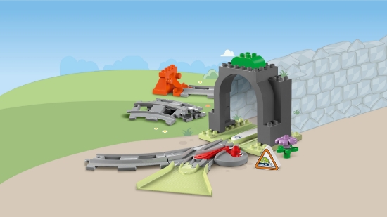 Slika LEGO® DUPLO® 10425 Proširenja: željeznički tunel i tračnice