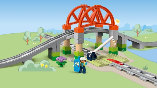 Slika LEGO® DUPLO® 10426 Proširenja: željeznički most i tračnice
