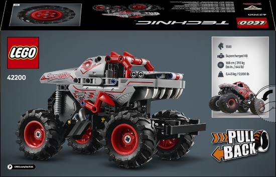 Slika LEGO® TECHNIC™ 42200 Monster Jam™ ThunderROARus™ na povlačenje