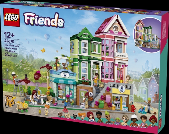 Slika LEGO® FRIENDS 42670 Stanovi i trgovine u Heartlakeu