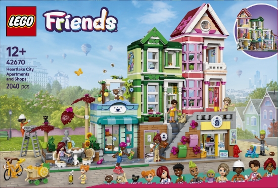 Slika LEGO® FRIENDS 42670 Stanovi i trgovine u Heartlakeu