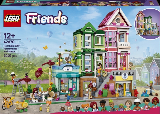 Slika LEGO® FRIENDS 42670 Stanovi i trgovine u Heartlakeu